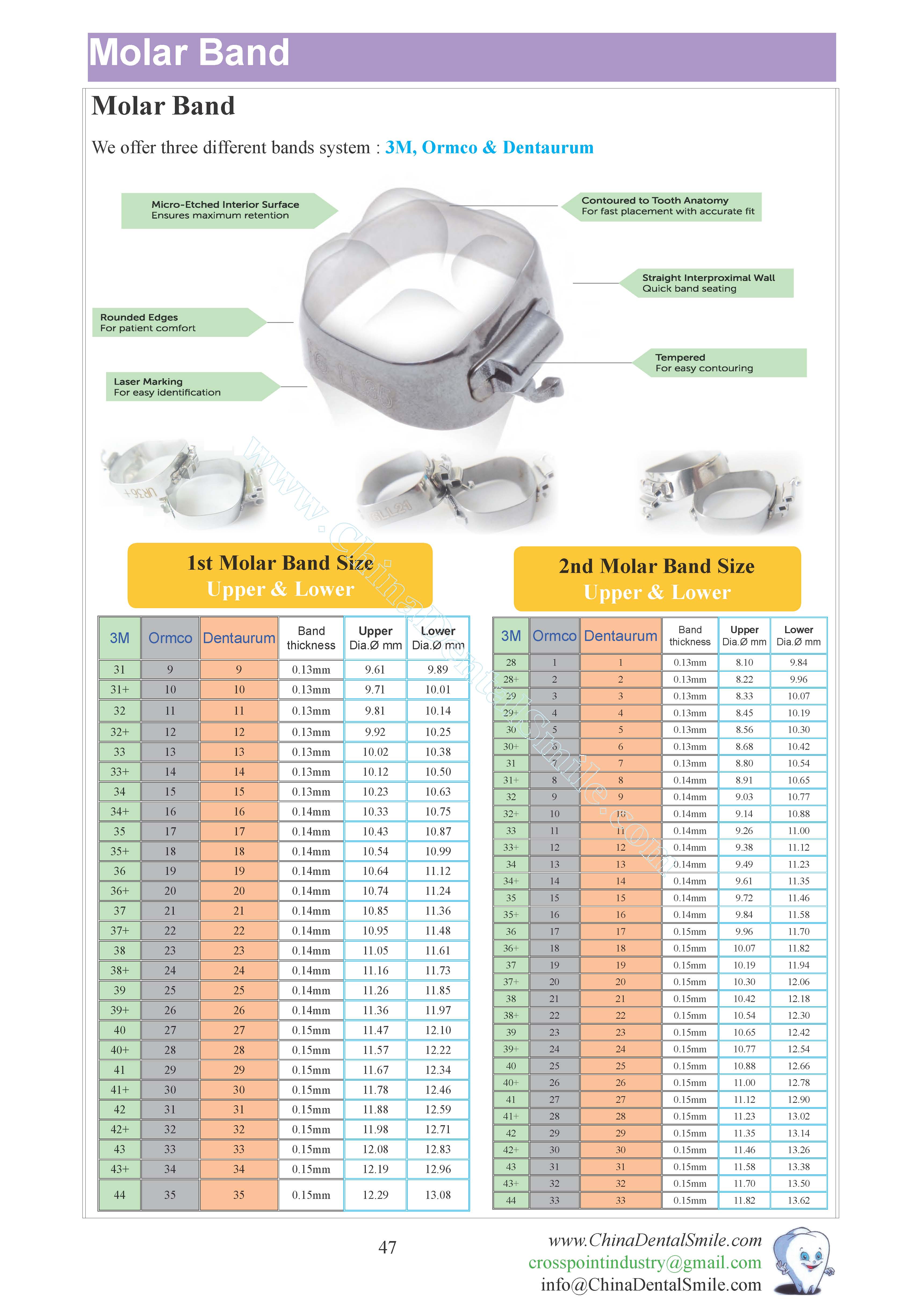 MOLAR BAND  NARROW REG L LT/RT MOLAR 30