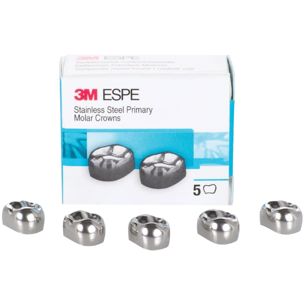 2 BOX PRIMARY STAINLESS STEEL CROWNS